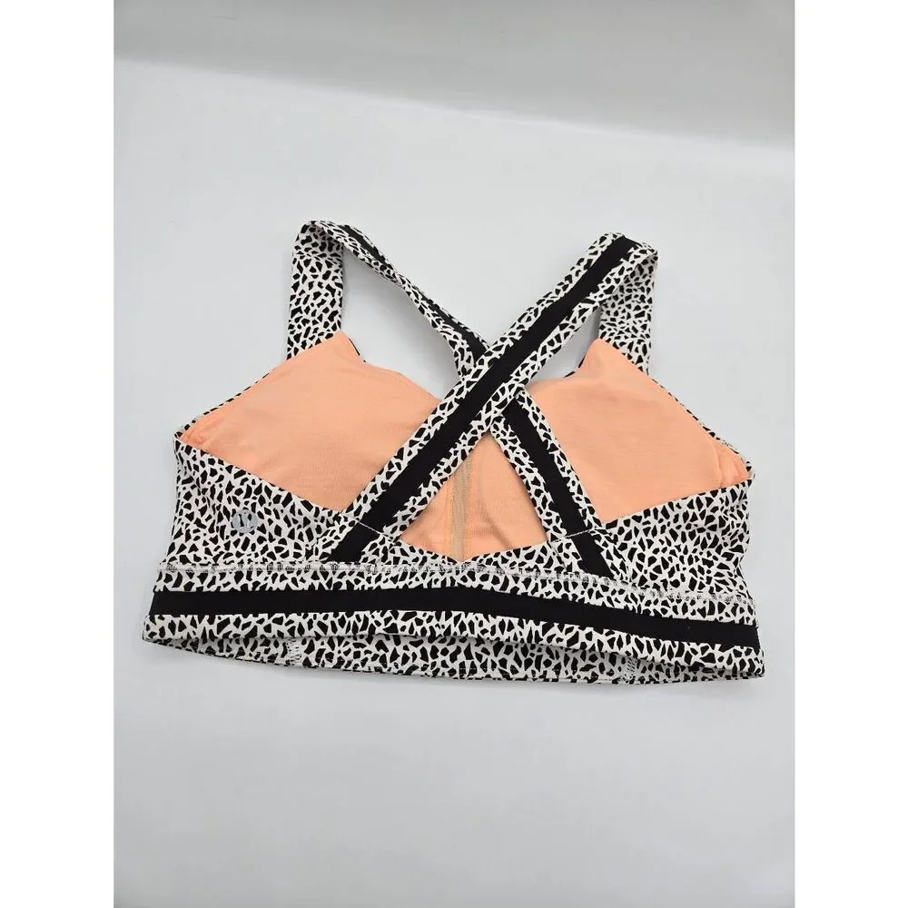 Lululemon Rack Pack Bra Miss Mosiac Size 6 White Posey Black